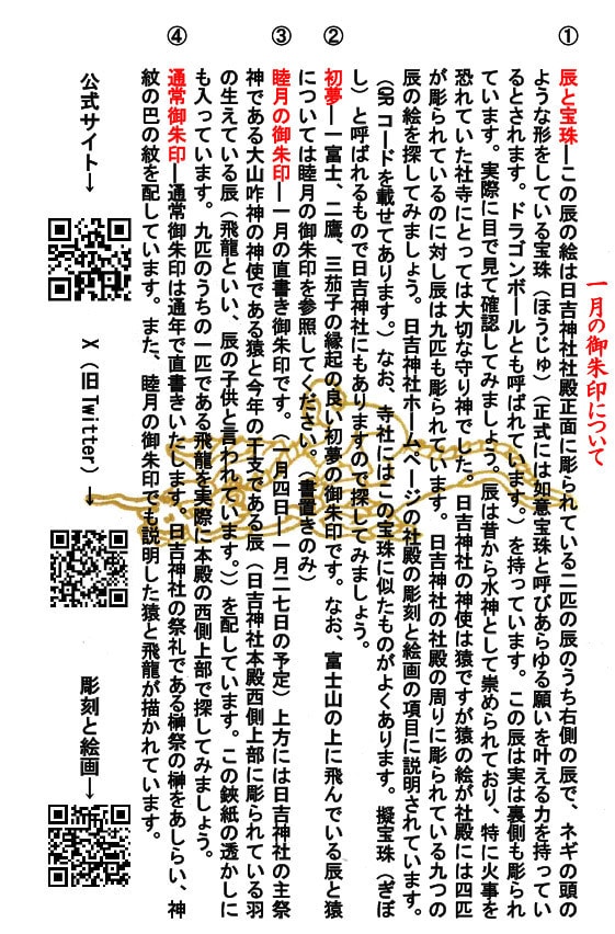 一月の御朱印挿紙